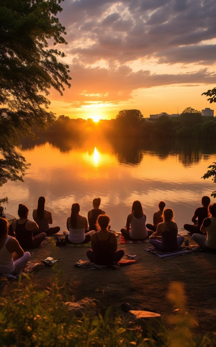 Sunset Yoga by the Vistula River