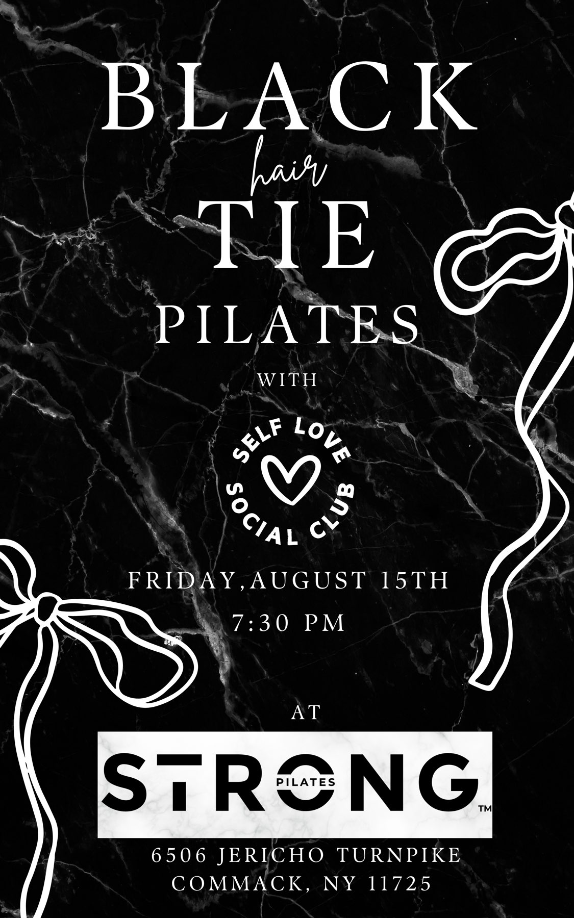 BLACK hair TIE pilates 7:30 class