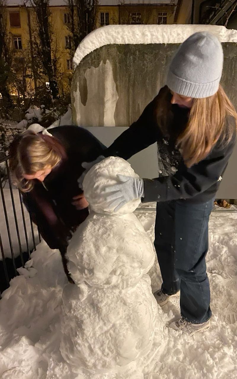 снежки и лепка снеговиков☃️