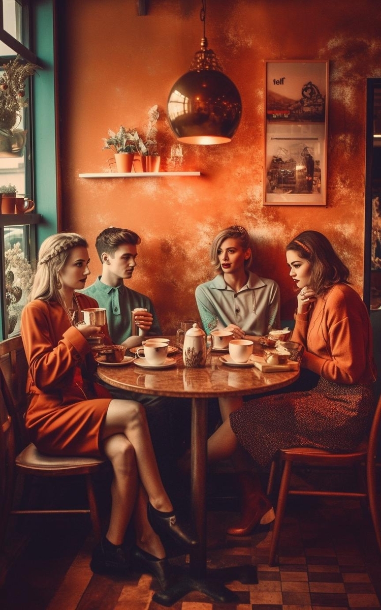 Language Exchange at a Cozy Cafe