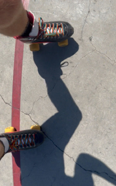 Roller Skate w/ Rainbow Sky